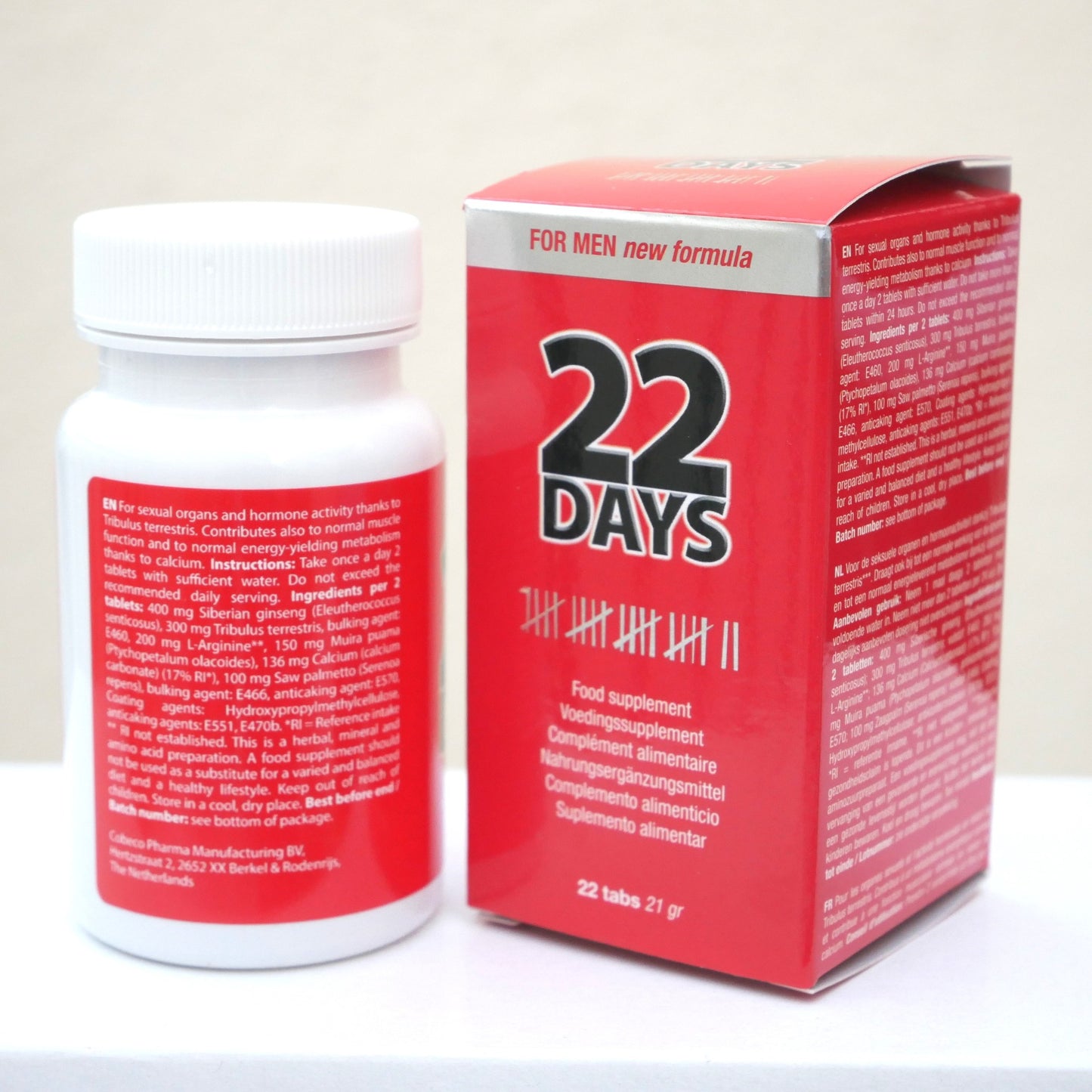 22 DAYS Cobeco Pills for men food supplement new formula 22 tabs