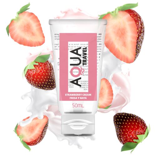 Water Based Lube Aqua Travel Lubricant Sexuale Strawberry Edible Flavoured 50ml