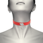 Coquette Red choker necklace Collar Vegan Leather Red Woman Fetish bdsm tools