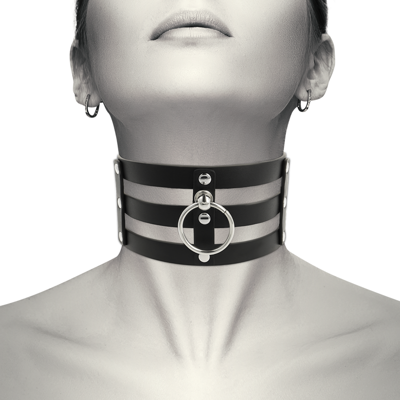 Coquette choker necklace for women Vegan Leather Collar BDSM SM Fetish Style