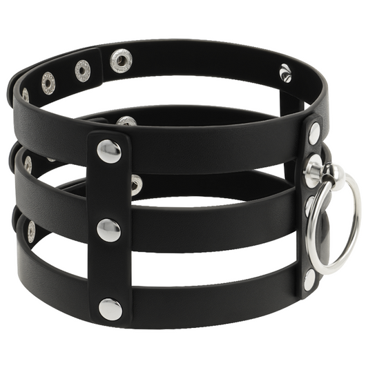 Coquette choker necklace for women Vegan Leather Collar BDSM SM Fetish Style