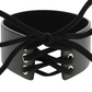 Vegan Leather Coquette choker necklace for women punish submissive collar black