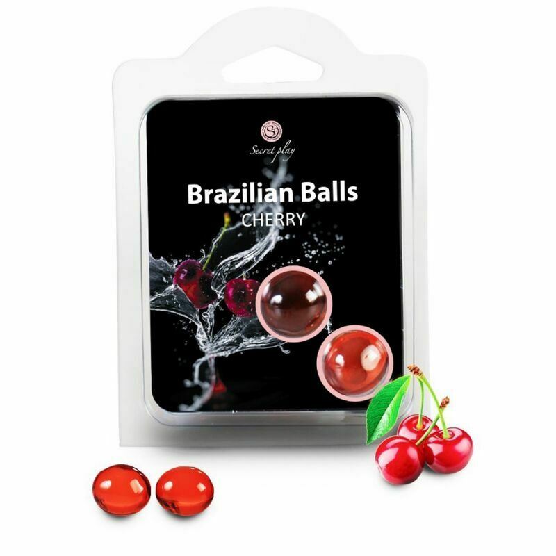 2 Brazilian Balls Cherry Orgasmic Foreplay Lubricant Flavoured Condom Safe