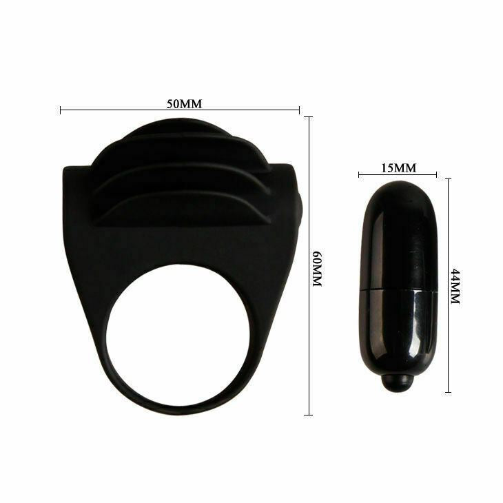 Pretty Love Chester Penis Ring 100% Silicone Vibrations Strong Erections Black