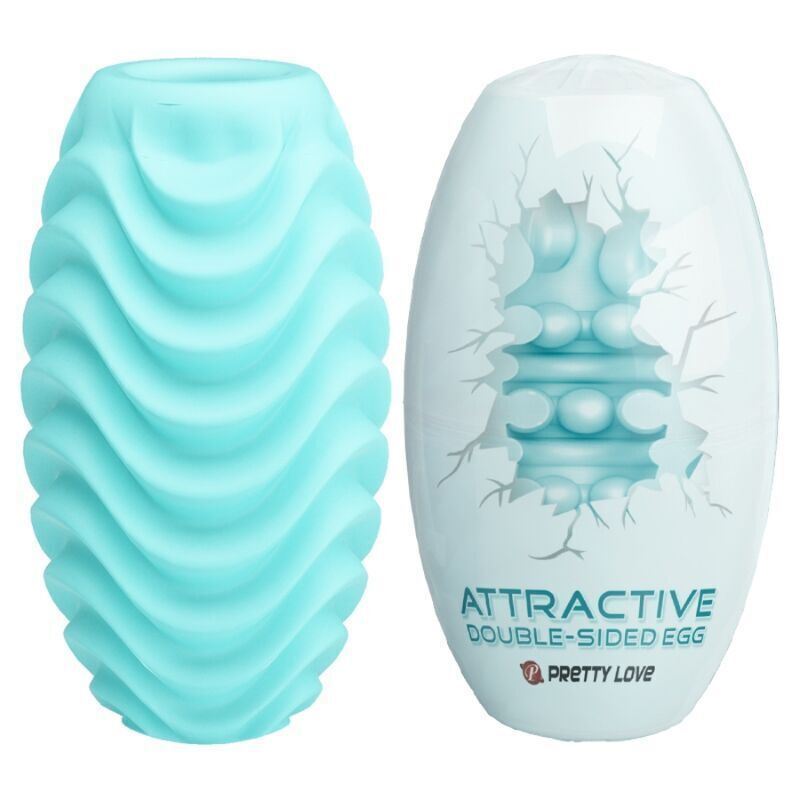 PRETTY LOVE Attractive Double Sided Turquoise Masturbator Egg Sex Toys - Blue