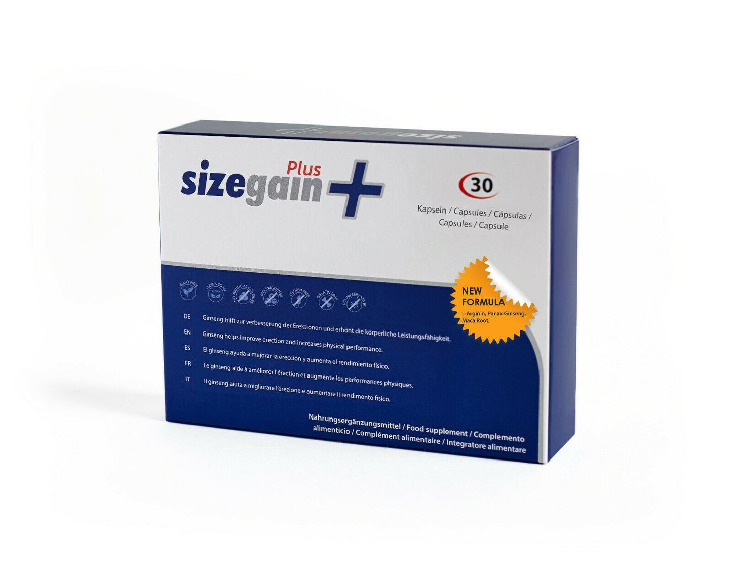 SIZEGAIN PLUS - NATURAL 30 PILLS MALE ENHANCEMENT stronger longer erection hard