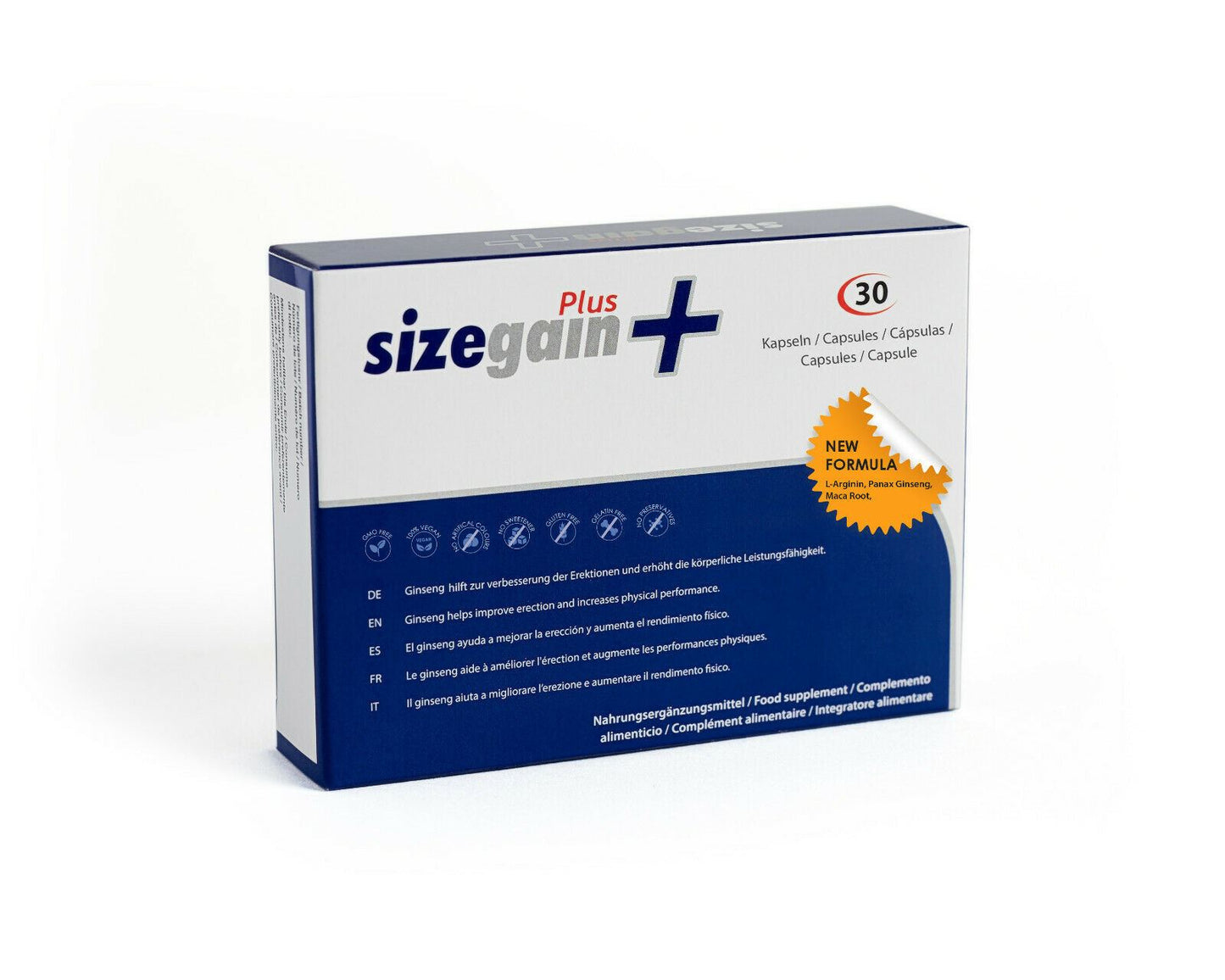 SIZEGAIN PLUS - NATURAL 30 PILLS MALE ENHANCEMENT stronger longer erection hard